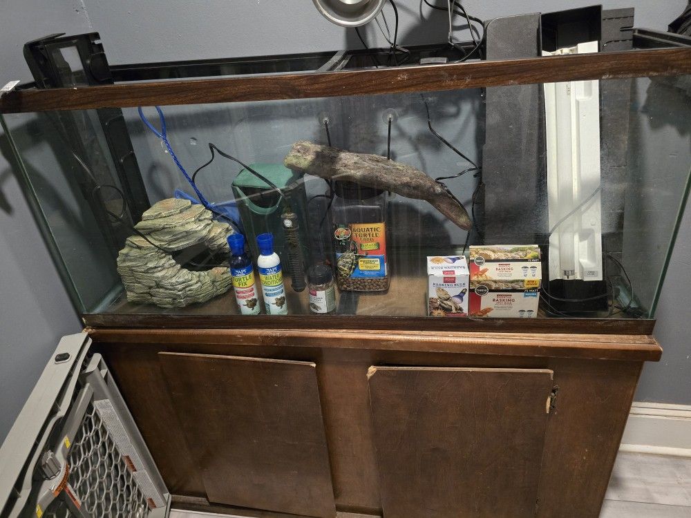 55 Gal. Aquarium with Cabinet