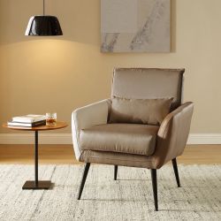 Mid-Century Modern Accent Chair with Lumbar Pillow