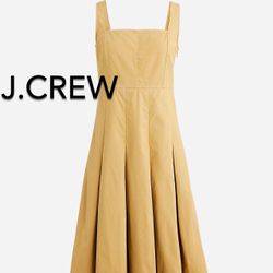 🌞(NEW) (1 AVAILABLE) WOMEN’S J.CREW PLEATED A-LINE CHINO DRESS - SIZE: 8 (MEDIUM) (MSRP: $148)🌞