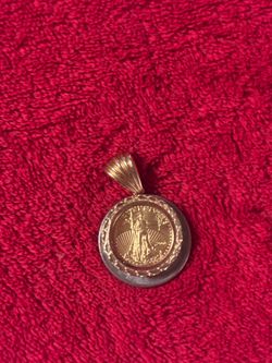 14k gold liberty coin pendant