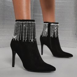 Fringe Detail Stiletto Boots