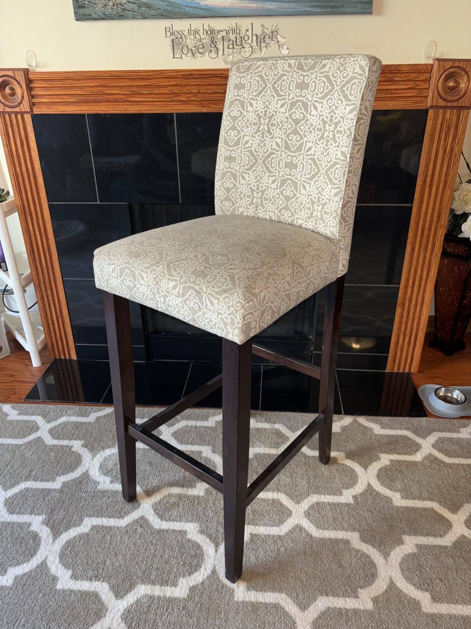 Counter Height Upholstered High Back Chairs 