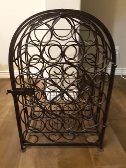 Free standing metal wine/bottle rack with lock door