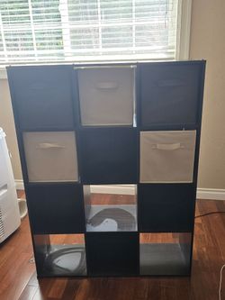 12-Cube Storage Organizer with 5 Fabric Bins