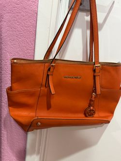 Michael Kors Orange Leather Tote Bag