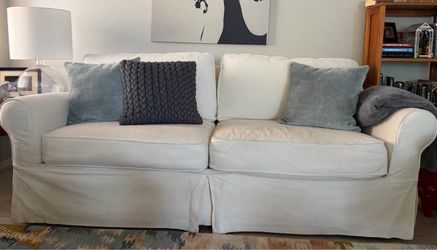 Pottery Barn Style slipcovered couch