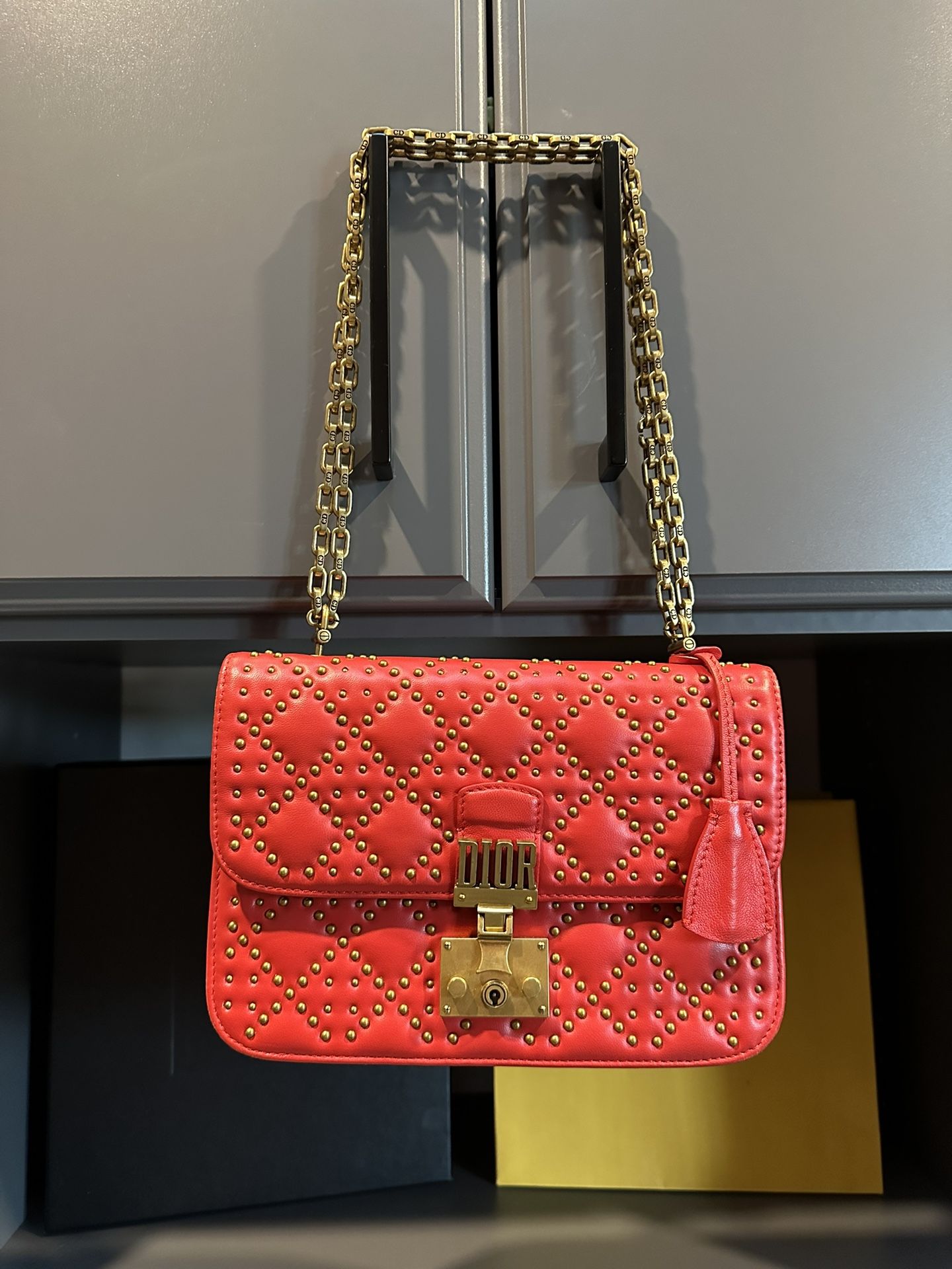 Studded Leather Red Cross Body Summer Bag