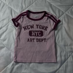 New York NYC Art Dept. Ribbed Baby Tee