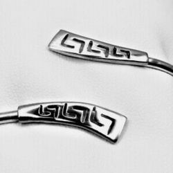 Sterling Silver 925 Greek Key Bangle Bracelet  
