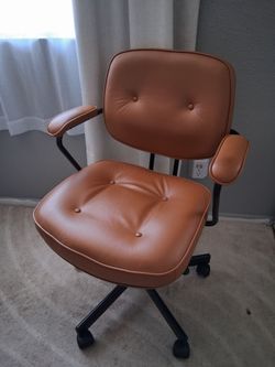 Ikea ALEFJÄLL desk chair brown leather