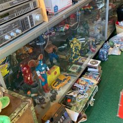 Two glass displays eight footers