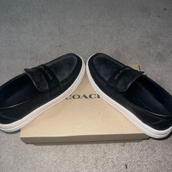 Coach Black Leather Penny Loafer Sneakers