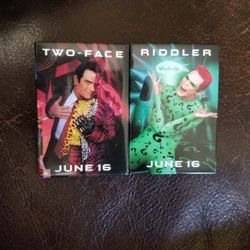 Rare Batman Forever Buttons,  Two Face , The Riddler. 