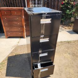 Black 4 Drawer File Cabinet 