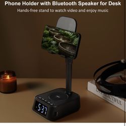 Gifts for Men Women, Adjustable Phone Stand Bluetooth Speaker, Birthday Gifts Him Husband, Phone Holder for Kitchen Desk Bedroom, Cool Tech Gadget for