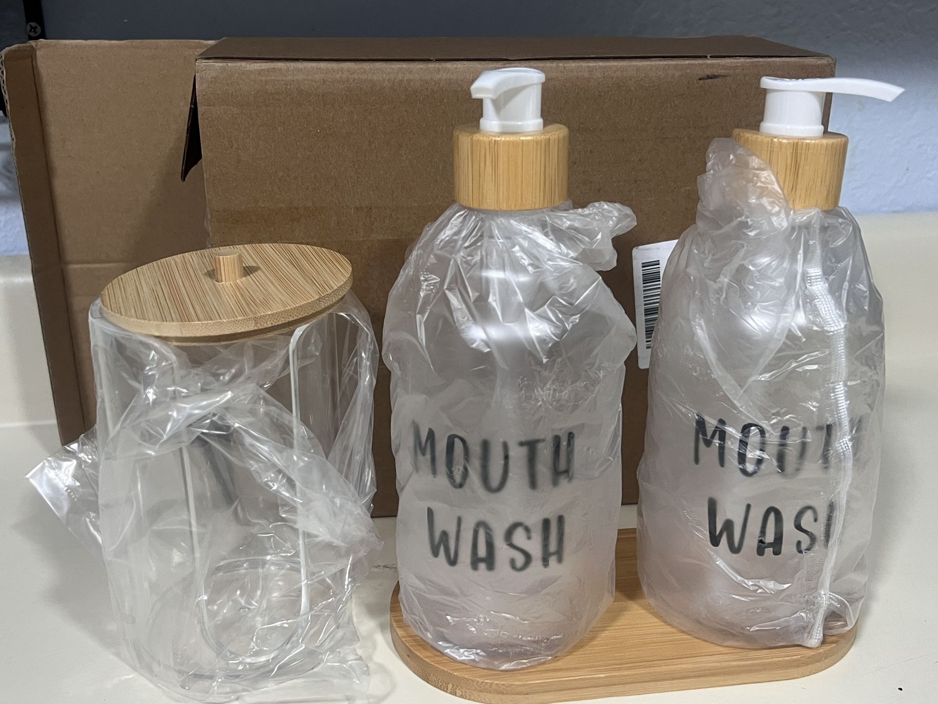 New 2 Pack Set Of Mouthwash Dispenser