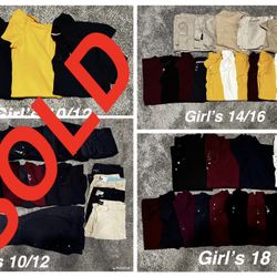 Girl’s School Uniforms Size 14/16 & 18. $30 each. Milford/Greenwood pick up. 