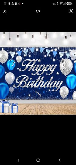 Blue birthday backdrop , firm price