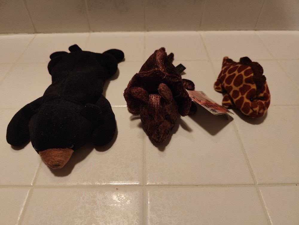 Vintage 3 Mini-Stuffed (Beanie-Like) Animals
