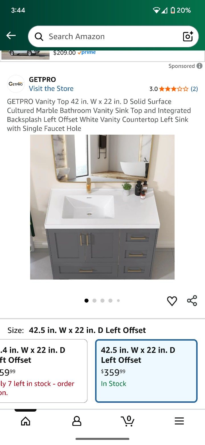 Vanity Sink Top