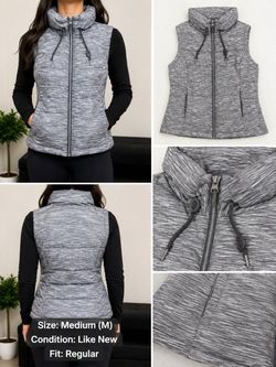 Gray and white marled sleeveless