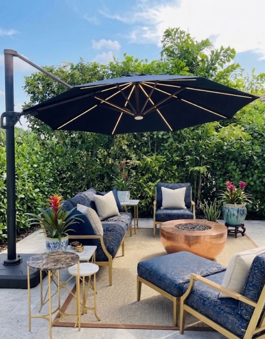 Luxury style Dark Blue Heavy Duty Outdoor Umbrella Good price