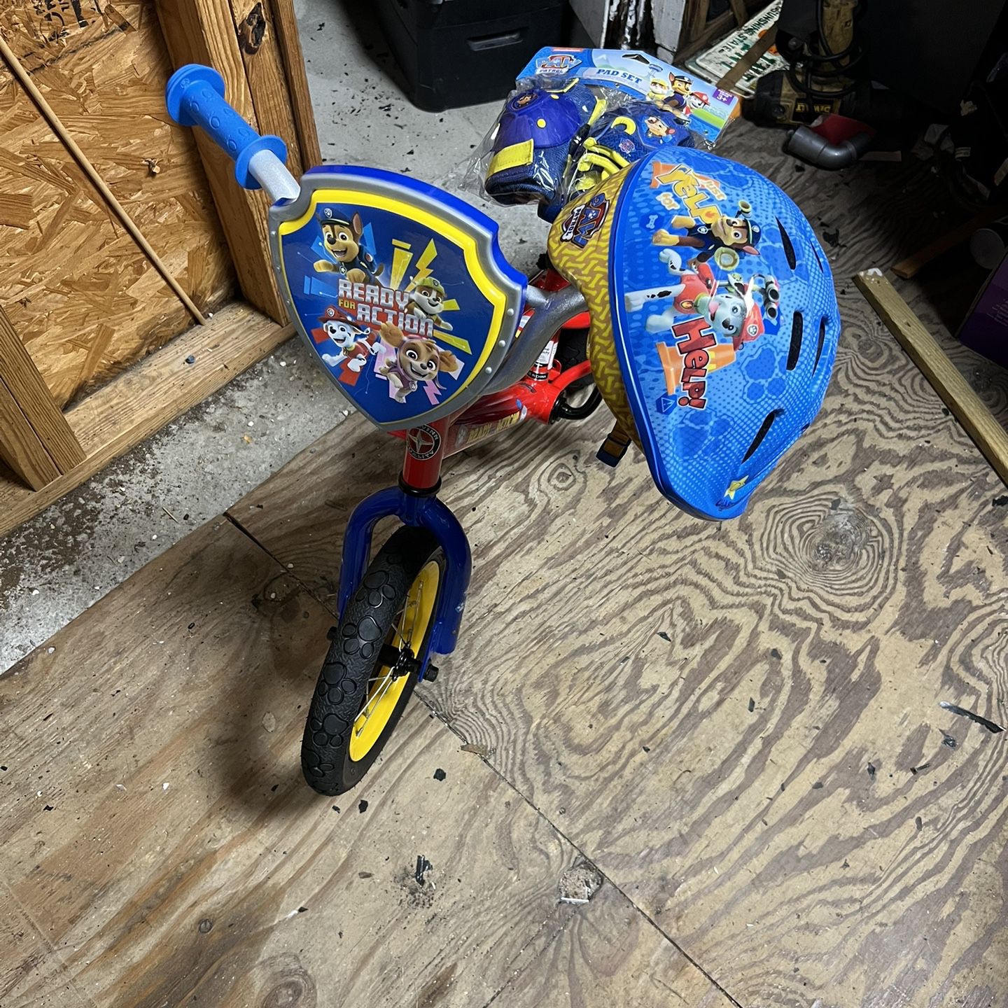 Toddler Paw Patrol Bike and Gear 