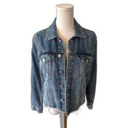 Lucky Brand Tomboy Trucker Denim Jean Jack Size M