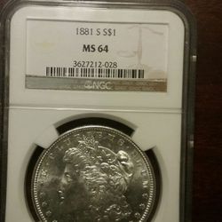 1881 s Morgan silver dollar graded ms64 120 Obo