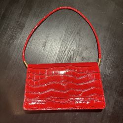 Red Shoulder Bag (Croc)