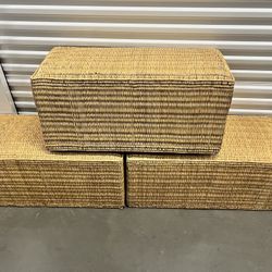 World Market Rattan Cushioned  Bench Seats