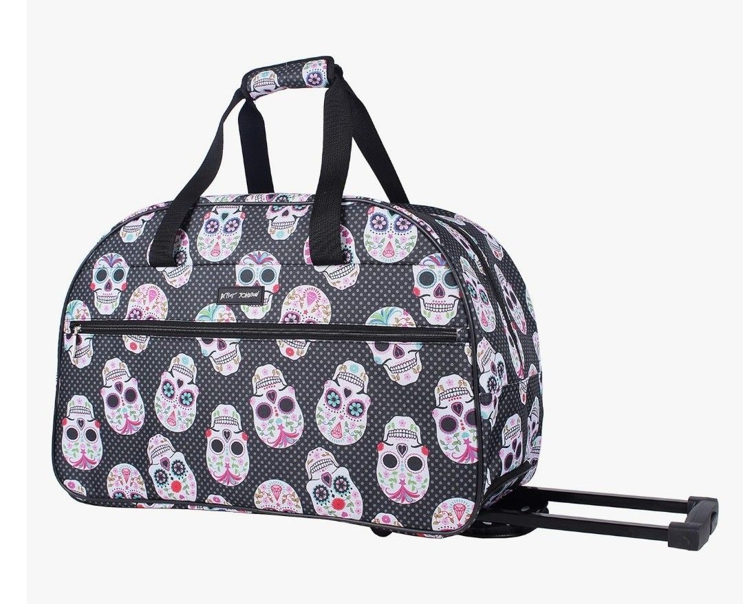 Betsey Johnson Bags Betsey Johnson Sugar Skull Rolling Luggage