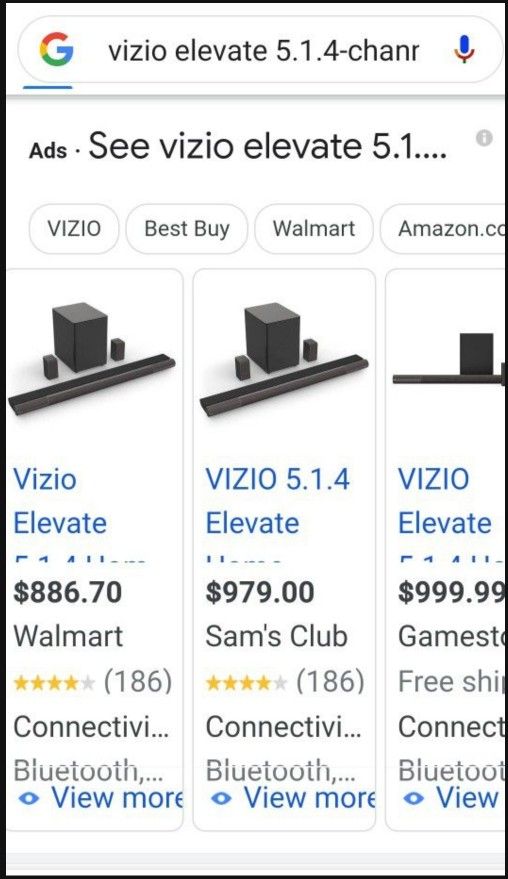 SPEAKER 5 1.4 CH. WIRELESS SOUNDBAR W/WOOFER VIZIO