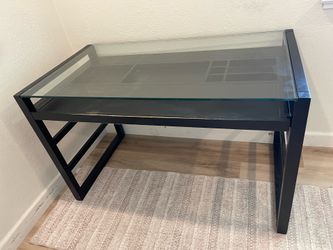 Glass top black desk