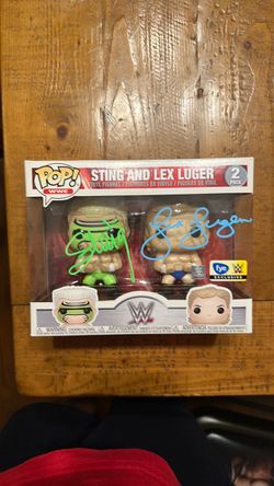 WWE Sting & Lex Luger Signed Funko Pop 2-Pack (MAS Authenticated)