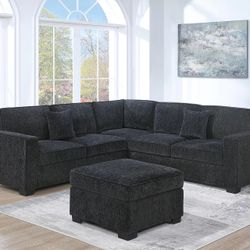 Brand New Super Plush Comfy Slate Sectional Set 