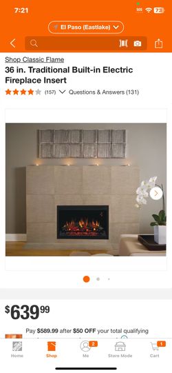 Classic Flame 36 in. Traditional Built-in Electric Fireplace Insert