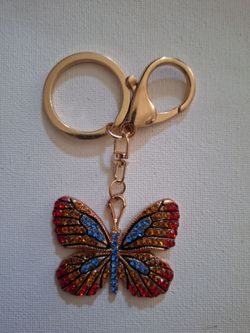 Multi colored butterfly keychsin