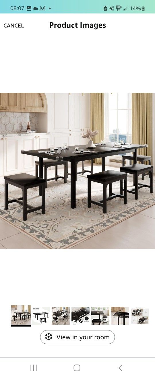 7-Piece Dining Table Set Extendable