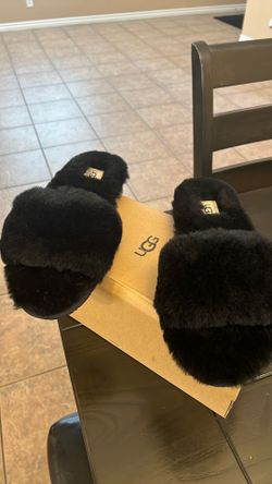 Ugg Fluff Slide II Women Slipper Black size 10