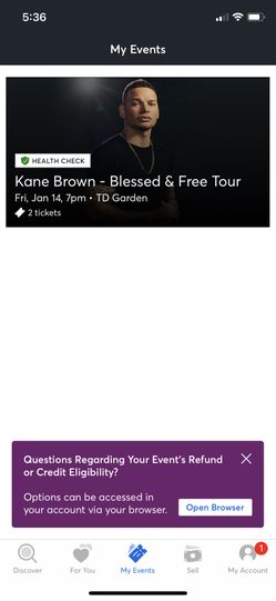 2 Kane Brown Tickets 