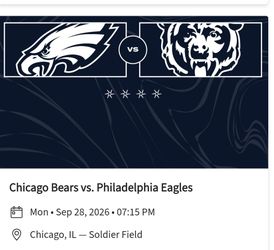 4 tickets Chicag Bears vs Philadelphia Eagles