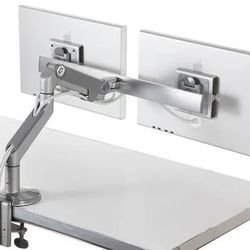 HUMANSCALE M8 DUAL MONITOR ARM W/27"CROSSBAR CLAMPING DESK MOUNT 