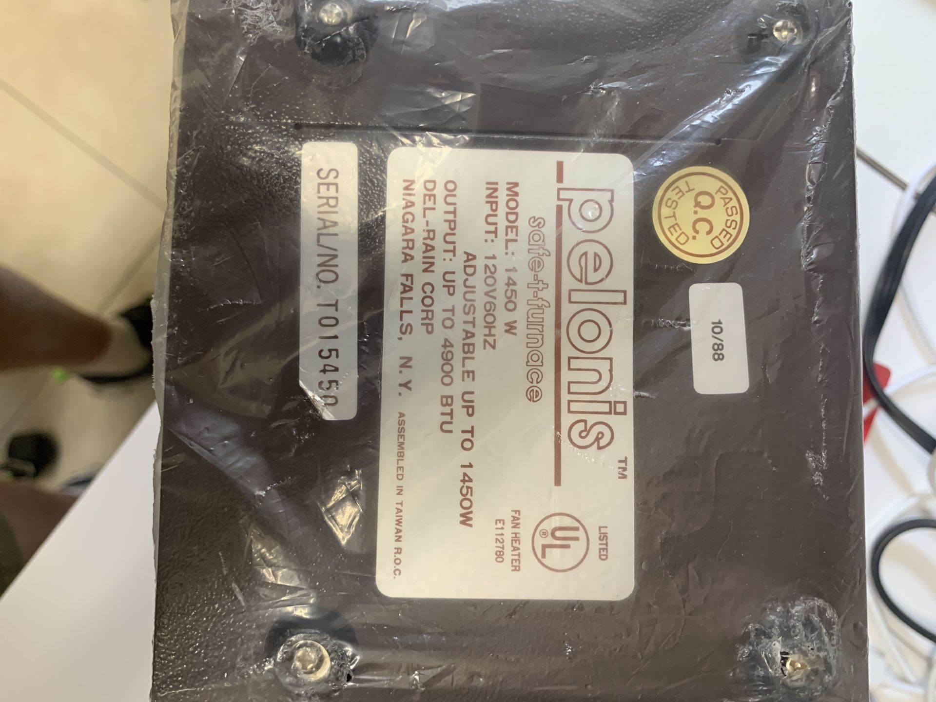 Pelonis Safe T Furnace Model 1450 W