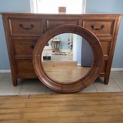 Large Wood Dresser With Mirror 