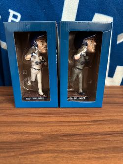 2019 Los Angeles Dodgers Cody Bellinger playoff bobbleheads both white and gray