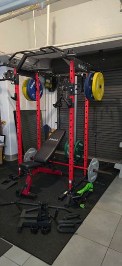 Mikolo F4 Power Rack with Bench, Barbell & Weights