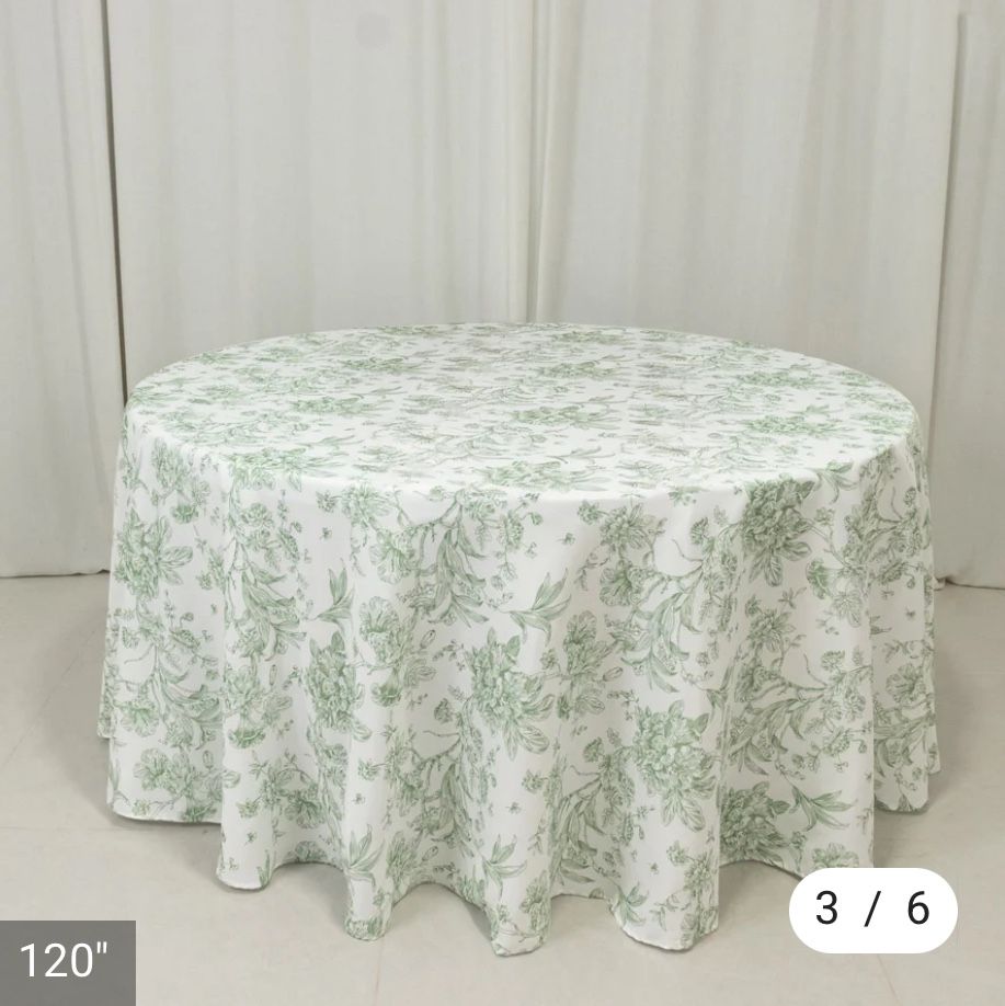 120” Round Wedding Banquet Tablecloth Linen