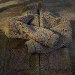 soft and fuzzy zip up sweater 
