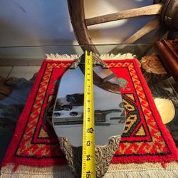 CENTRO DE MESA ANTIGUO DE METAL Y ESPEJO 